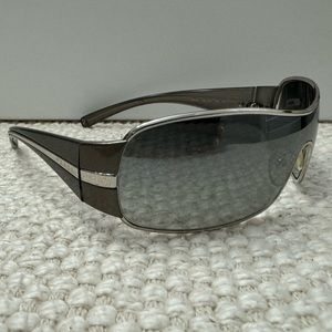 PRADA Unisex Designer Sunglasses Silver Wrap Model SPR 611 1BC-4S1